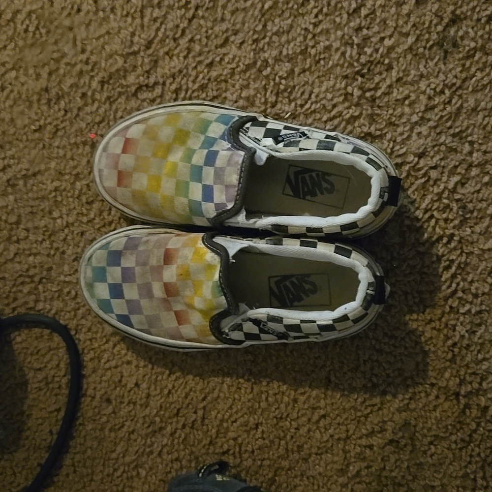 Vans Slip on Checkered girls size 11 used